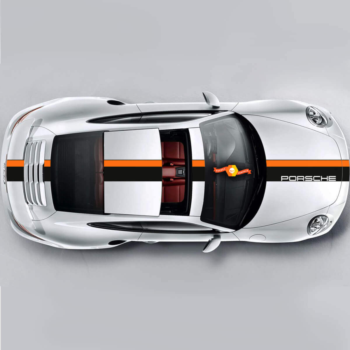 Set adesivi grafici a strisce per Porsche Carrera Cayman Boxster o qualsiasi Porsche
