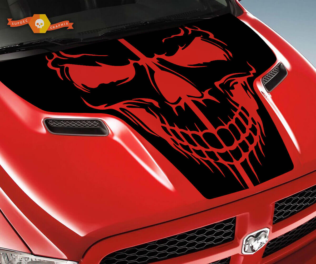 Adesivo in Vinile Teschio per Cofano Dodge Ram 1500 2500 Rebel