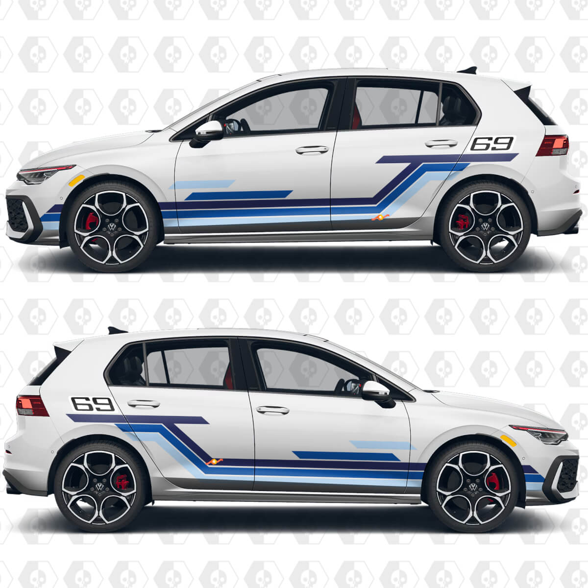 Grafica personalizzata da corsa Adesivi in vinile per VW Volkswagen Golf
