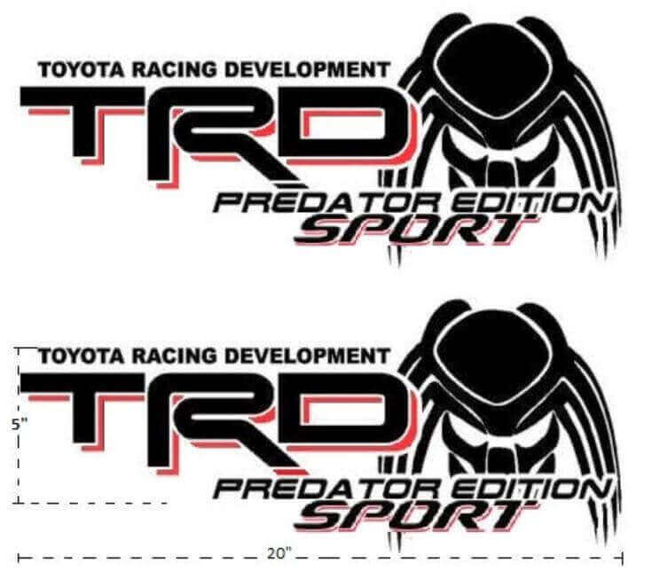 Kit di Adesivi Laterali Sportivi Posteriori TRD Predator Edition per Camion Toyota