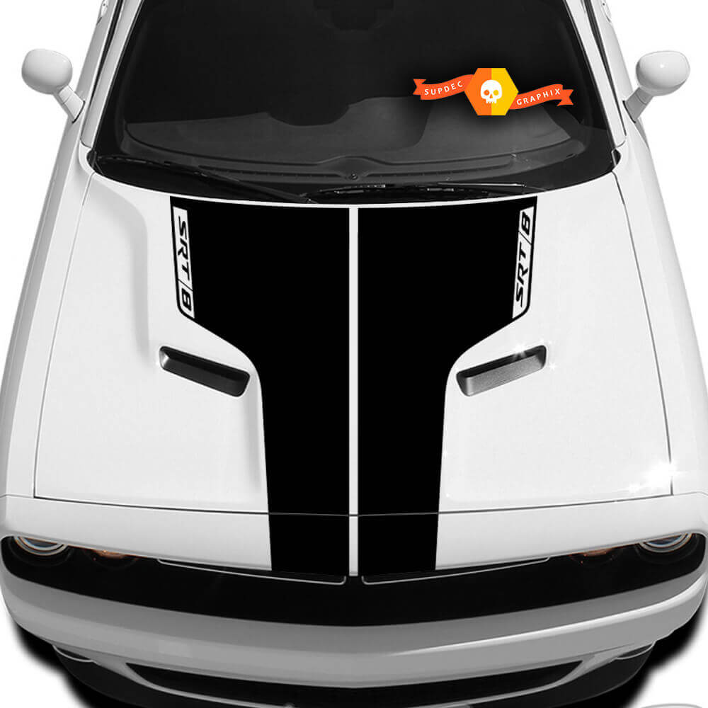 Adesivo in Vinile con Doppie Strisce SRT-8 per Cofano Dodge Challenger 2009-2014