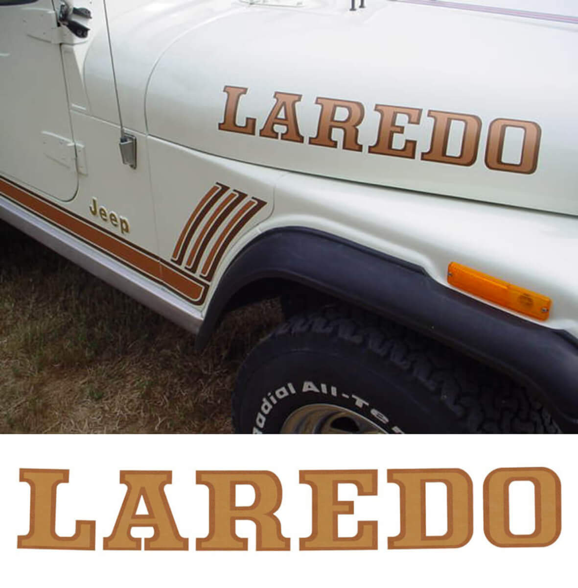 Set di Adesivi Laterali per Cofano Laredo in Vinile per Jeep Wrangler Rubicon