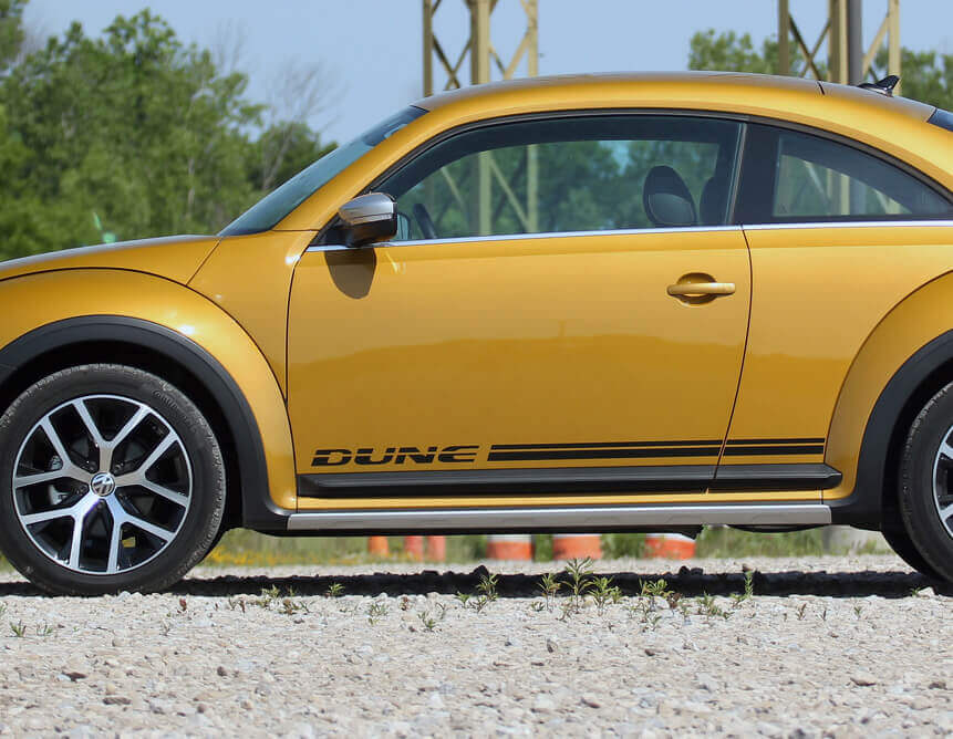 Kit adesivi in vinile con strisce laterali stile dune per Volkswagen Beetle