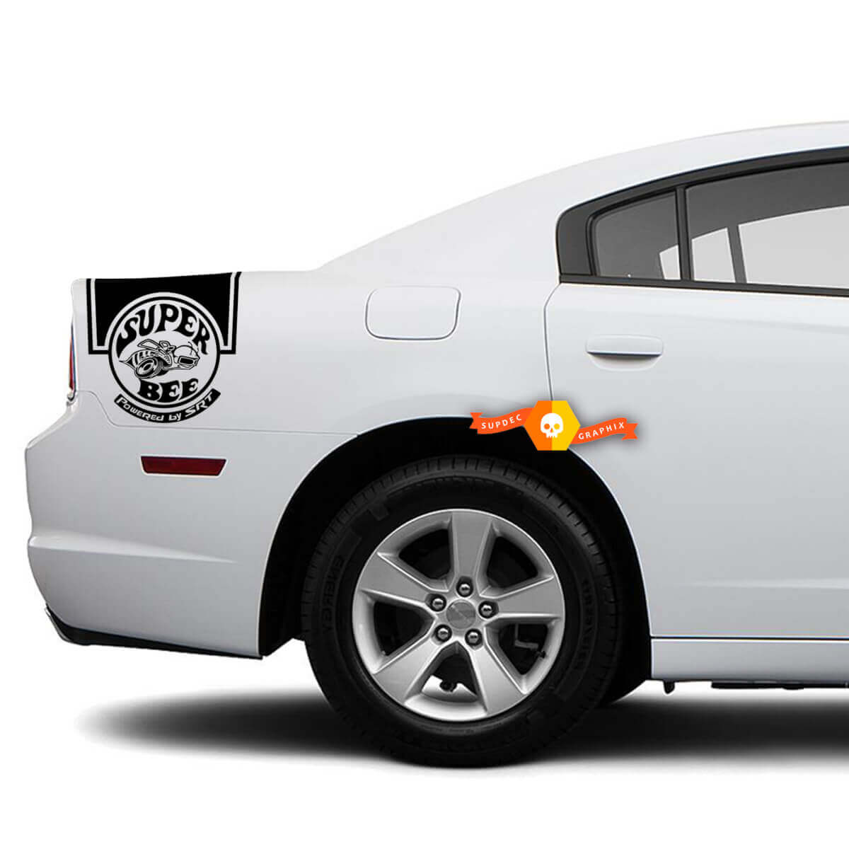 Kit Adesivi in Vinile Banda Laterale Posteriore Super Bee per Dodge Charger 2011-2014