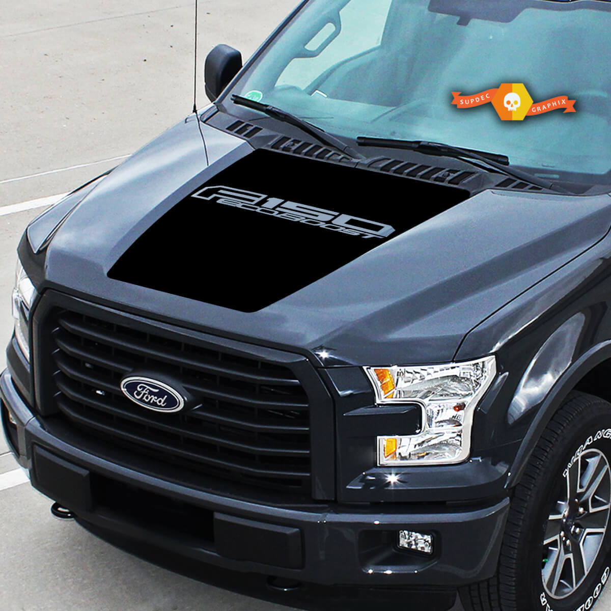 Adatto a Musclecar truck Center Logo EcoBoost Center Hood Grafica Strisce Decalcomanie in vinile Adesivi per camion 15-20
