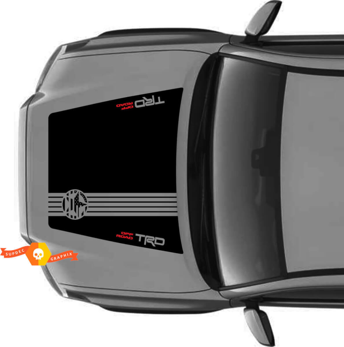 Adesivi in Vinile Blackout Army Star per Cappuccio Toyota Tacoma 2016-2021