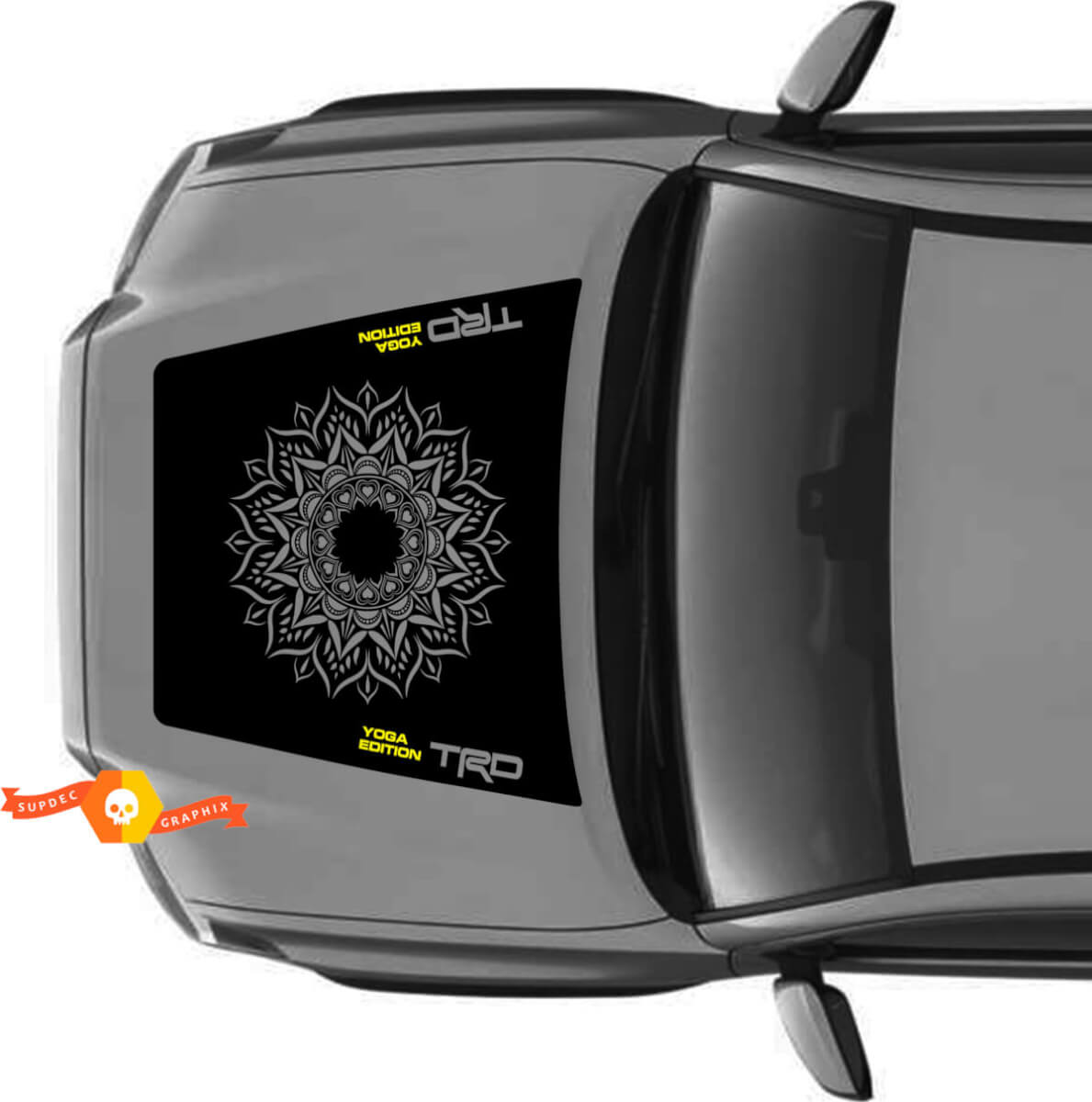 Enorme TRD Off Road NO SCOOP! Decalcomania per adesivi in ​​vinile per cappuccio edizione Yoga adatta ai modelli Toyota Tacoma 2016-2021

