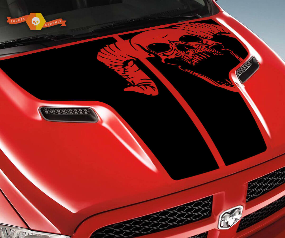 Adesivo in vinile Rebel Grunge Skull per Dodge Ram 1500 2500 2010-2018