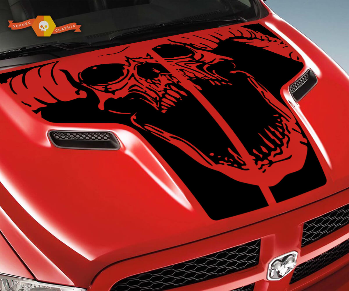 Dodge 2010 2018 si adatta a Ram 1500 2500 Ram Skull Rebel Logo del cofano del camion Vinile adesivo decalcomania grafica Pick Up Pickup #2
