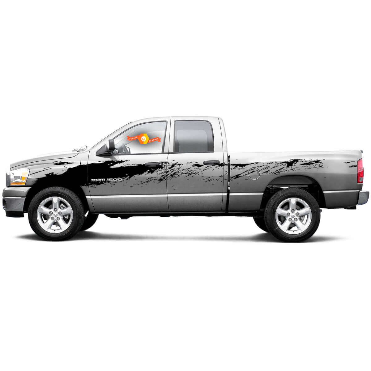 Adesivo laterale in vinile stile fango per Dodge Ram 1500