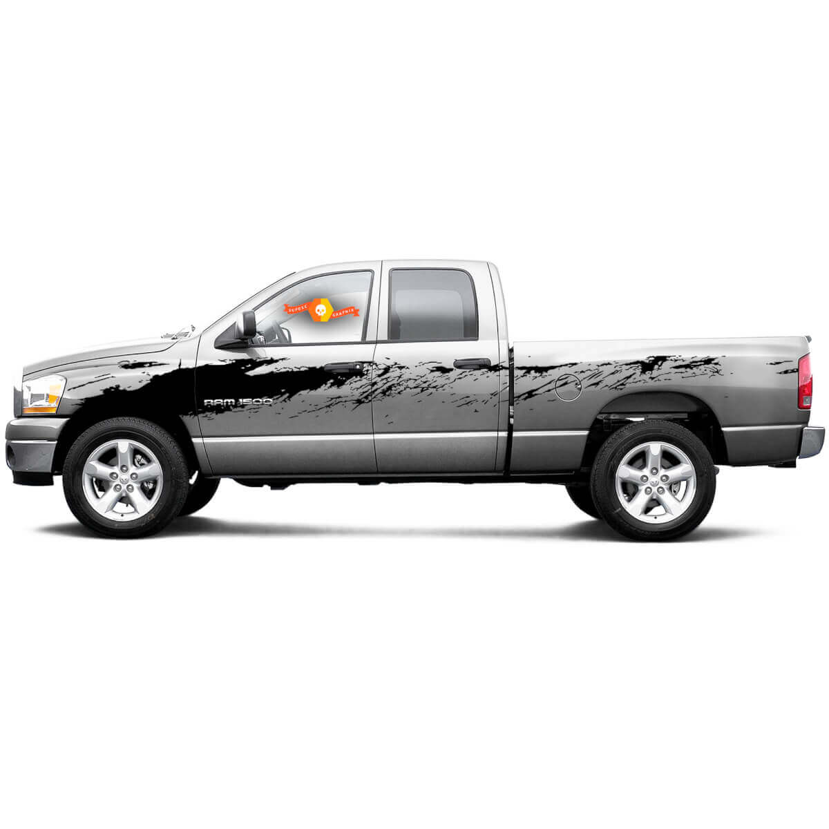 Splash Mud Dirt 4x4 lato letto porte Pickup Distressed Grunge camion auto vinile grafico Decal adesivo comodino f-150 tundra ram
