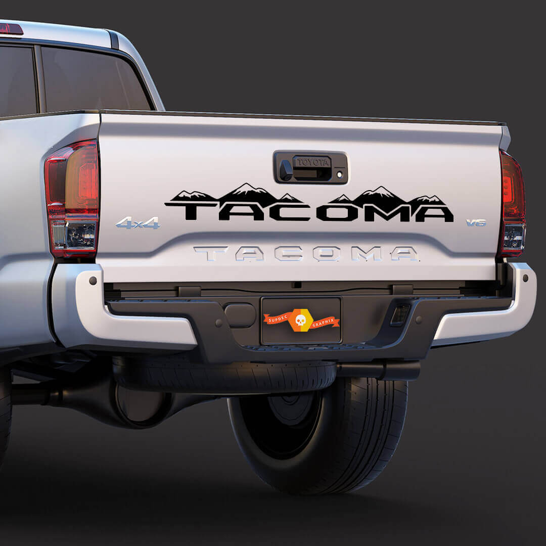 Adesivo in Vinile con Scritta Marca Stile Montagna per Portellone Toyota Tacoma