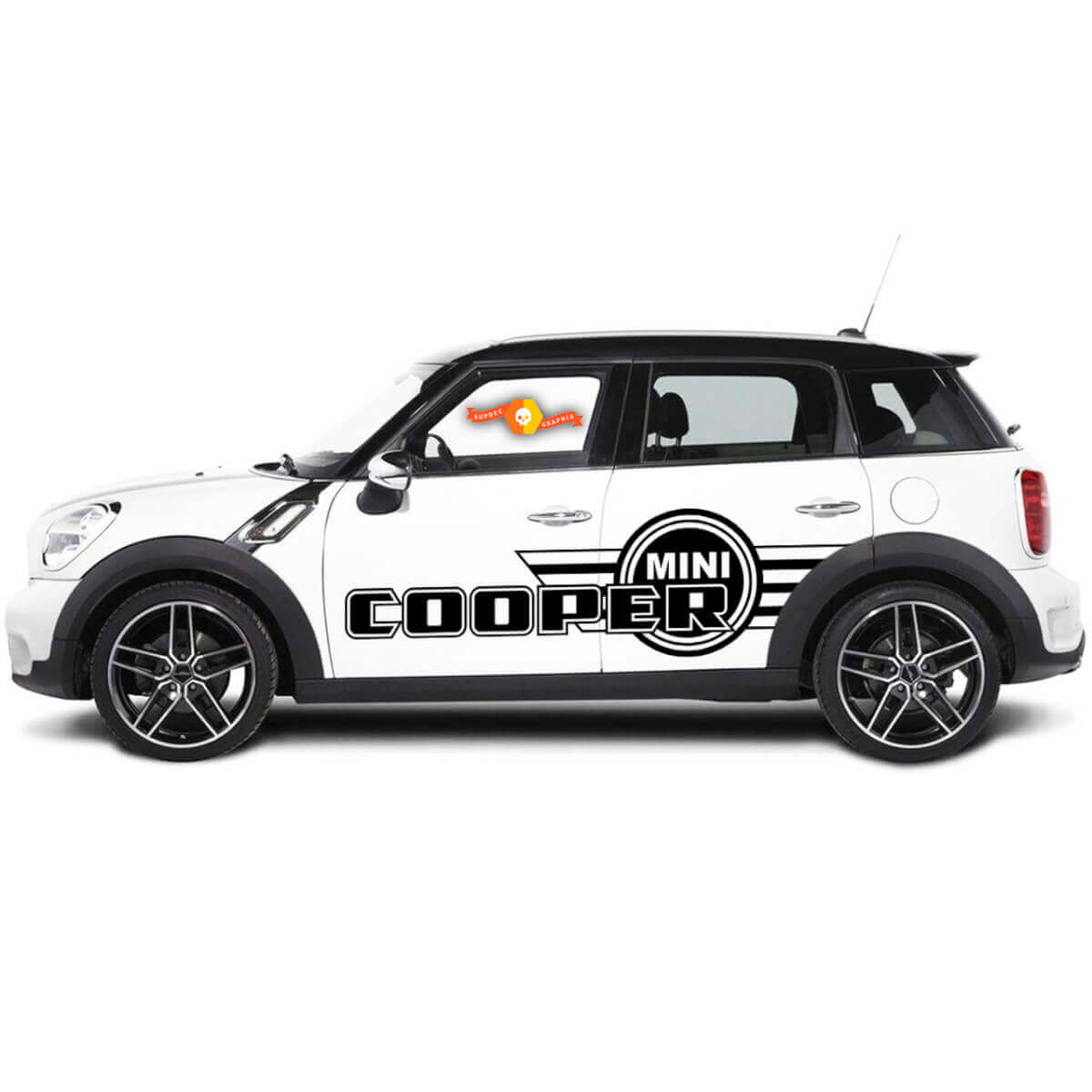Adesivi per decalcomanie grafiche con strisce laterali per Mini Cooper Countryman dal 2000 al 2019
