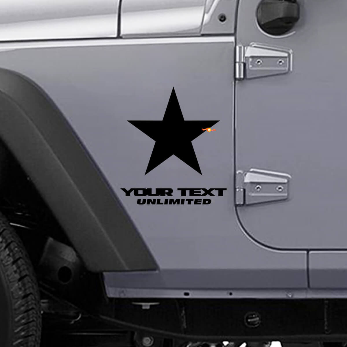 Set di Adesivi in Vinile con Scritta Personalizzata Star Side per Jeep Wrangler