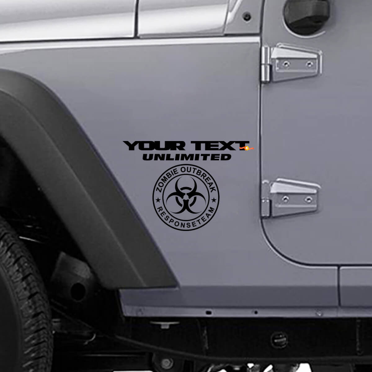 Adesivo in Vinile Personalizzato Squadra di Risposta a Sventramento Zombie per Jeep Wrangler Unlimited