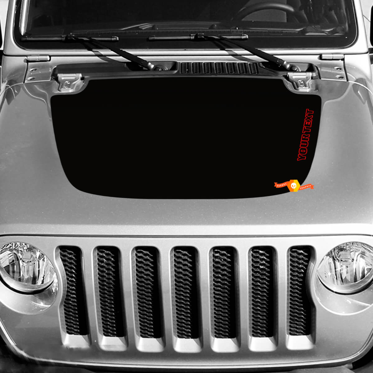 Adesivo per cofano Jeep Wrangler e Gladiator, grafica semplice
