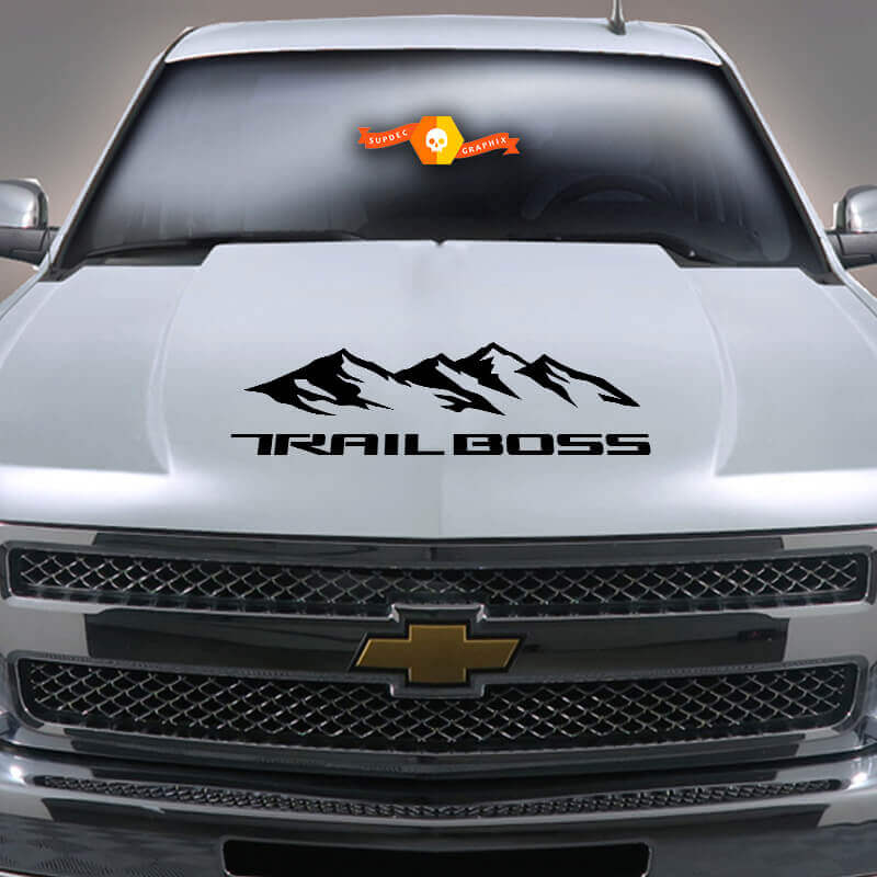 Adesivo per decalcomanie per cofano Chevy Silverado 1500 Mountain TRAIL BOSS 2019 2020
