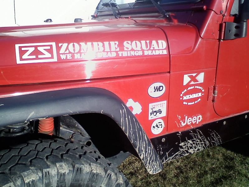 Zombie Squad Facciamo cose morte Decal di adesivi in ​​vinile Jeep