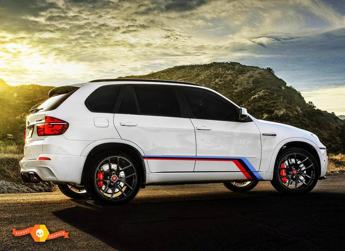 Set di Adesivi in Vinile Grafica Laterale M-Style per BMW X5 M E70 2009-2014