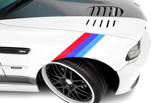 Decalcomania per cofano a tre strisce colorate BMW Motorsport M3 M5 M6 X5 E30 E36