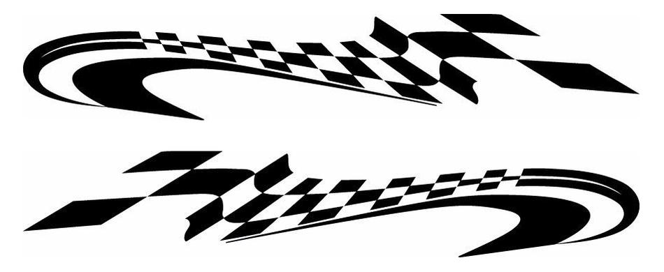Racing Checkered Graphic Stripe Decal Car Van Truck Veicolo SUV Ford Mustang