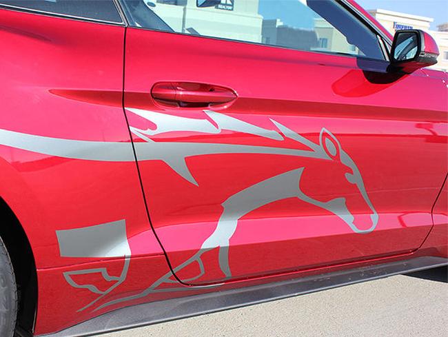 Side Horse STEED Vinyl Graphic Pony Stripe Decal Vinyl per Ford Mustang 2015
