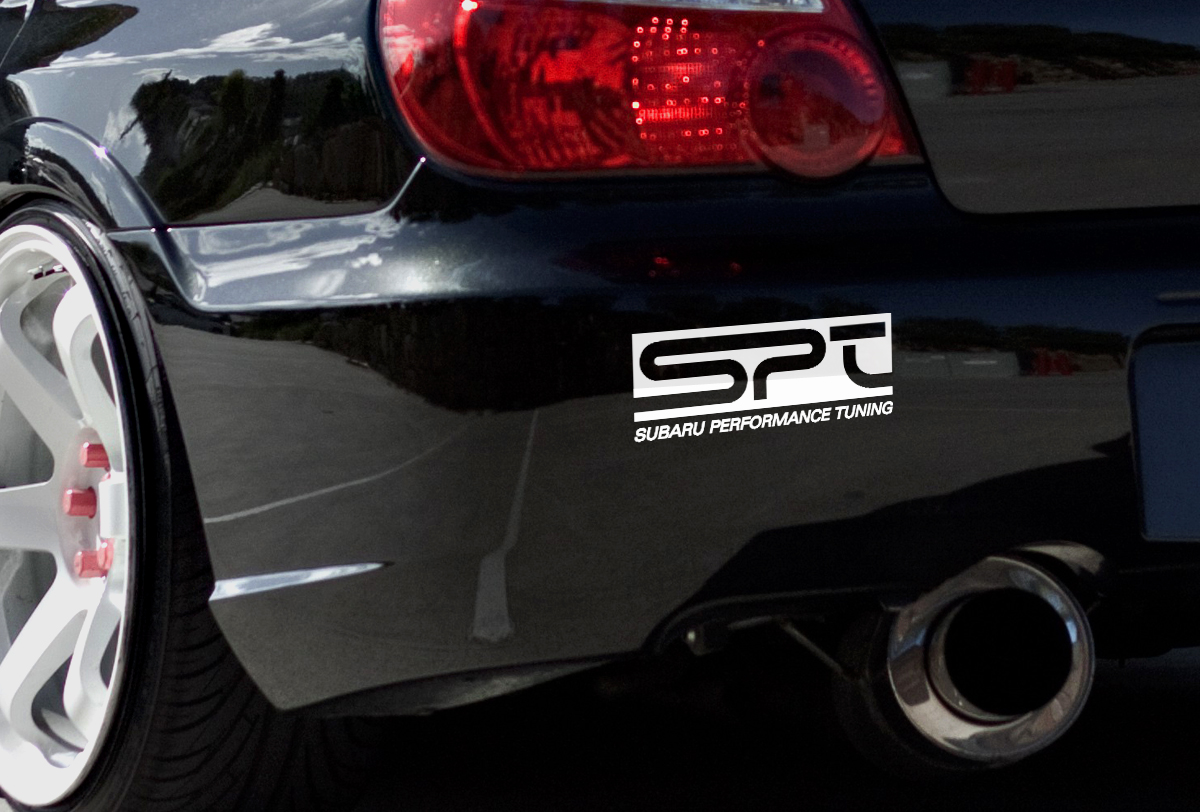 2x SPT Subaru Performance Tuning Motorsports Racing Vinyl Sticker Decal si adatta a Impreza BRZ WRX Legacy