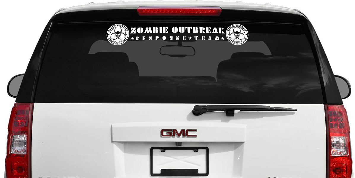 Zombie Outbreak Response Team Logo Skull Skull Biohazard Capsheld Car Banner Banner Adesivo Decal