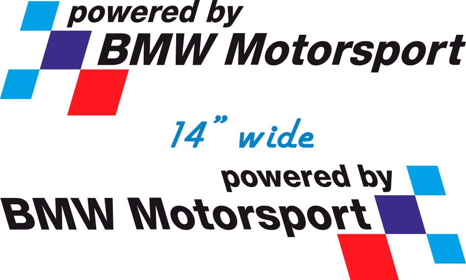Coppia adesivi decalcomania BMW powered by BMW Motorsport M3 M6 M5 M4 e92 e46 e36

