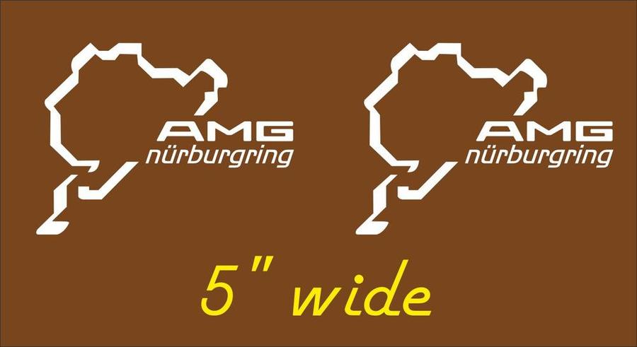 Coppia adesivi decalcomanie in vinile AMG Nurburgring Ring per carrozzeria da corsa 5,5