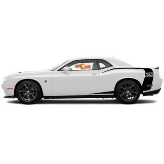 Per il 2015-2018 Dodge Challenger Reverse C Stripe Decalcomanie a strisce laterali HEMI posteriori
