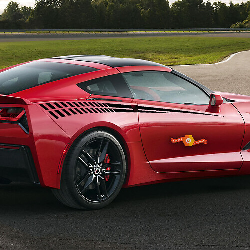 Adesivi in vinile a strisce laterali stroboscopiche per Chevy Corvette C7 2014+