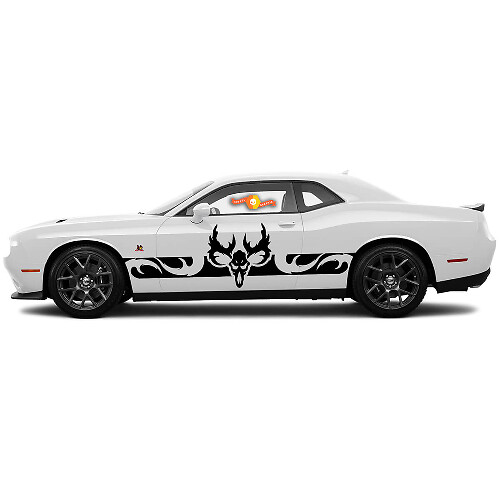 Adesivo grafico per decalcomanie in vinile laterale Dodge Challenger Ram Skull

