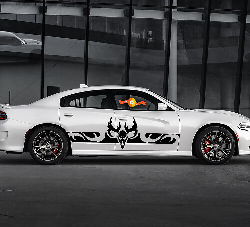 Adesivo grafico per decalcomanie in vinile laterale Dodge Charger Ram Skull
