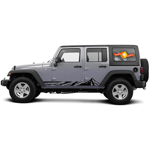 Kit di Adesivi Laterali in Vinile Mountain Style per Jeep Wrangler