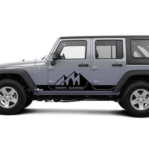 Adesivi in Vinile Personalizzati per il Lato Montagne per Jeep Wrangler