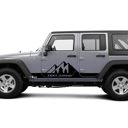 Adesivi in vinile personalizzati per pannelli laterali Rocker Mountain per Jeep Wrangler CJ TJ JK JKU JL JLU