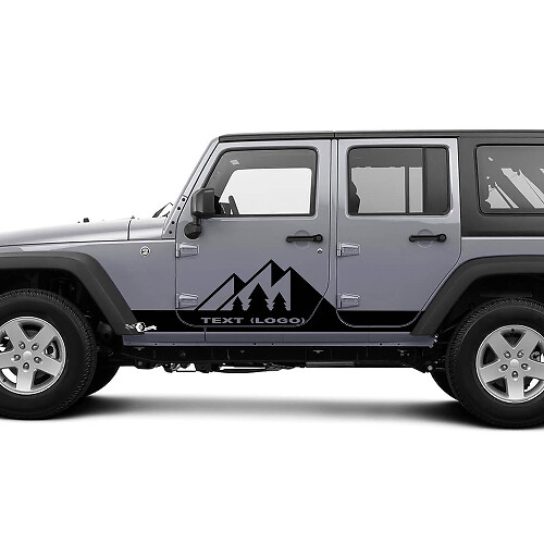Adesivi in vinile personalizzati per pannelli laterali Rocker Mountain per Jeep Wrangler CJ TJ JK JKU JL JLU