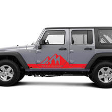 Adesivi in vinile personalizzati per pannelli laterali Rocker Mountain per Jeep Wrangler CJ TJ JK JKU JL JLU 3