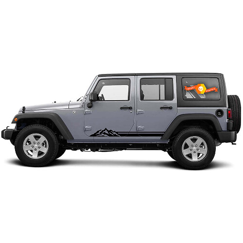 Adesivi in Vinile per Minigonne Mountain Rocker per Jeep Wrangler CJ TJ JK JKU JL JLU