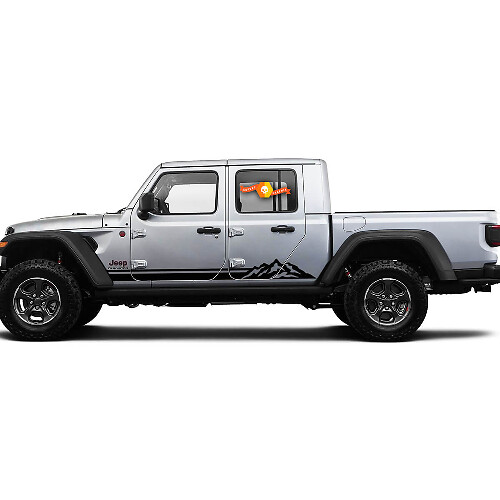 2 Side Jeep Gladiator Rocker Panel Lines Mountain Side Decalcomanie in vinile Adesivo grafico
