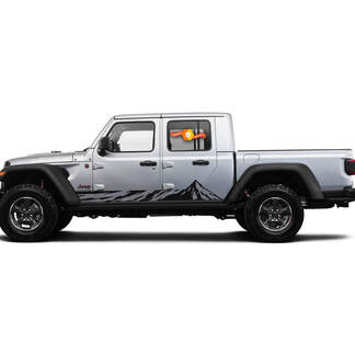 2 Side Jeep Gladiator Rocker Panel Mountain Side Decalcomanie in vinile Adesivo grafico
