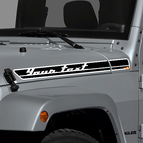 Kit Adesivi in Vinile con Strisce Laterali Personalizzate per Cofano per Jeep Wrangler