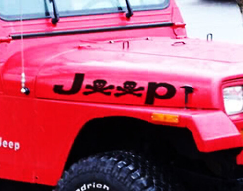 Set di adesivi vinilici teschio laterali per Jeep Wrangler