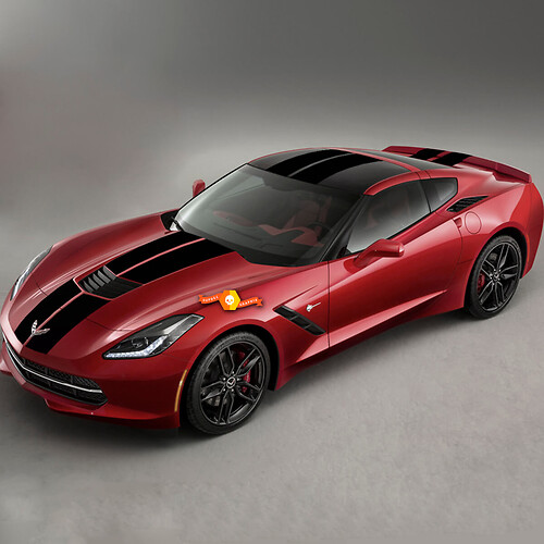 Decalcomanie per adesivi a doppia striscia Chevrolet Corvette C7 Stingray Rally Racing dal 2014 in poi
