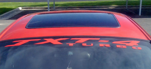 Adesivo in vinile con testo personalizzato e scritte Turbo per parabrezza per Dodge Charger