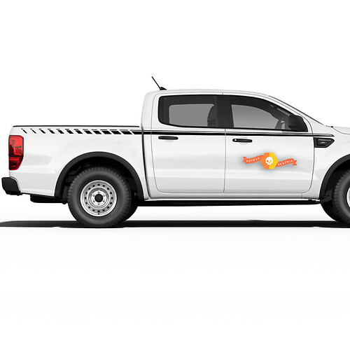 2019 Ford Ranger Stripes Decalcomanie Adesive UPROAR Kit di accenti grafici in vinile per carrozzeria laterale

