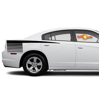 2 Per il 2011-2014 Dodge Charger Quarto posteriore Hockey Strobe Stick Strisce stroboscopiche laterali Decalcomanie
