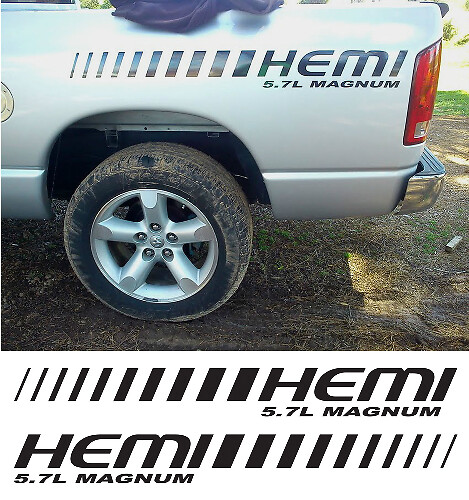 2 - Adesivi per decalcomanie per camion Dodge HEMI 5.7 MAGNUM Ram