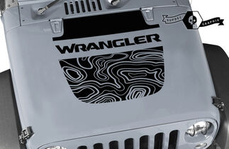 Jeep Wrangler Kit grafico Vinile Wrap Decal Blackout Contour Map Hood split style Decal
